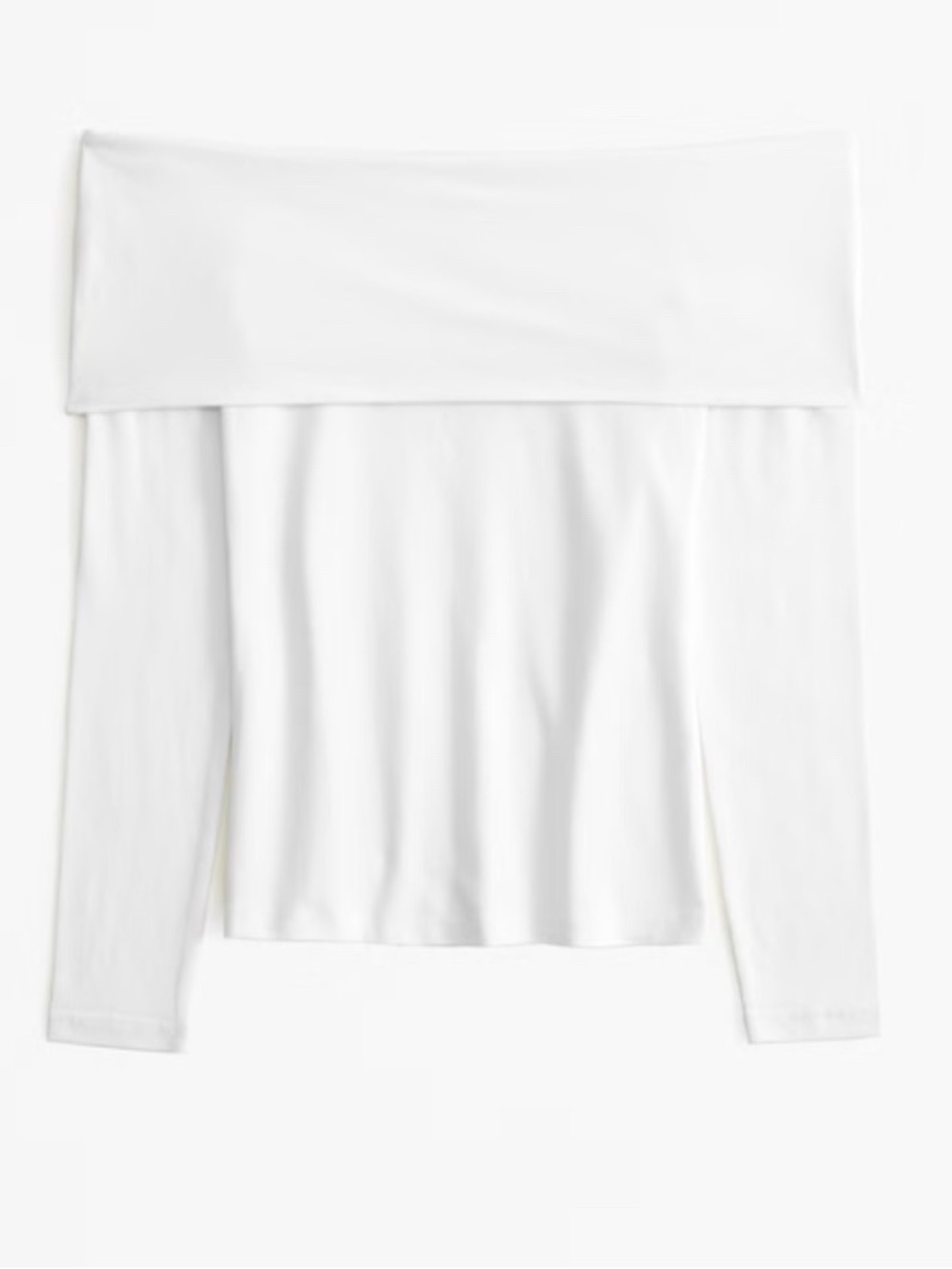 Abercrombie & Fitch White Off-Shoulder Long Sleeve Top
